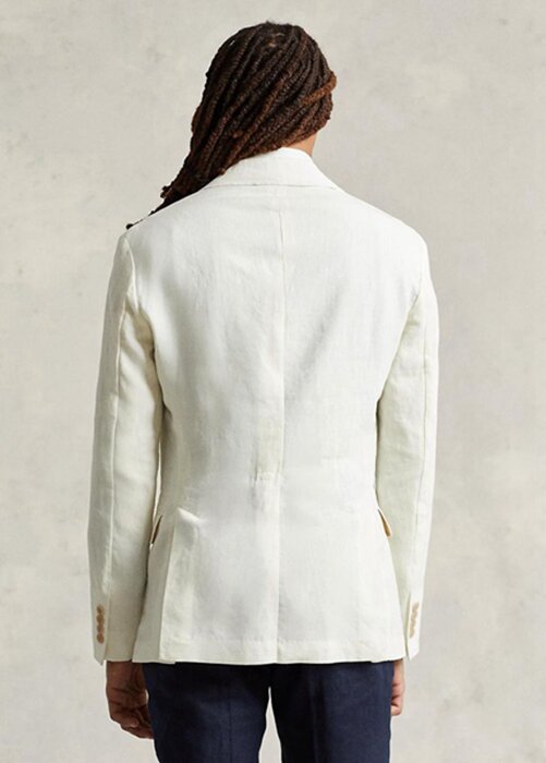 Bílé pánské blejzry Ralph Lauren Polo Soft Linen Suit Bílé pánské blejzry Ralph Lauren Polo Soft Linen Suit
