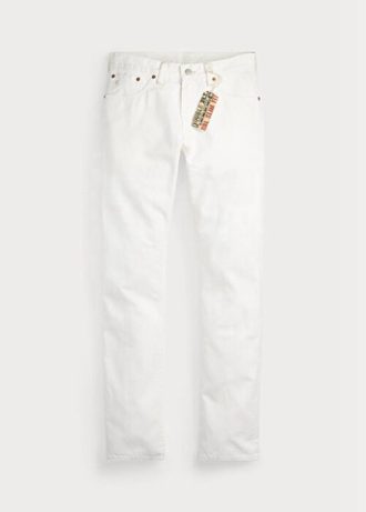 Bílé pánské džíny Ralph Lauren Slim Fit Whitestone
