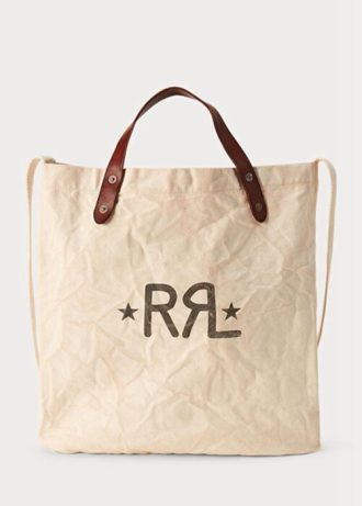 Bílé pánské kabelky Ralph Lauren Logo Canvas Market Tote Bag