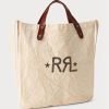 Bílé pánské kabelky Ralph Lauren Logo Canvas Market Tote Bag