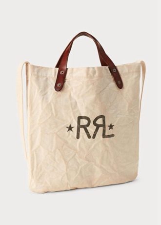 Bílé pánské kabelky Ralph Lauren Logo Canvas Market Tote Bag