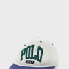 Bílé pánské klobouky Ralph Lauren Logo Flat Peak Bílé pánské klobouky Ralph Lauren Logo Flat Peak