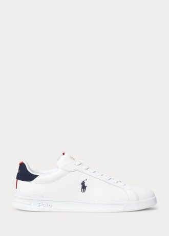 Bílé pánské kožené tenisky Ralph Lauren Heritage Court II