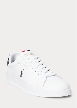 Bílé pánské kožené tenisky Ralph Lauren Heritage Court II