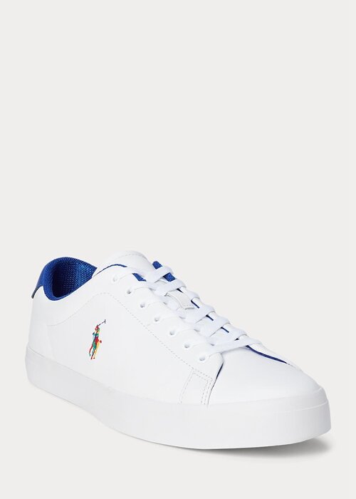 Bílé pánské kožené tenisky Ralph Lauren Longwood Bílé pánské kožené tenisky Ralph Lauren Longwood