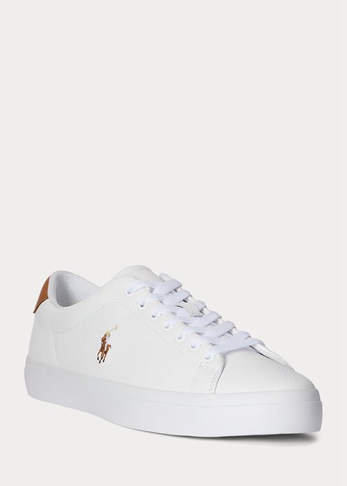 Bílé pánské kožené tenisky Ralph Lauren Longwood Bílé pánské kožené tenisky Ralph Lauren Longwood