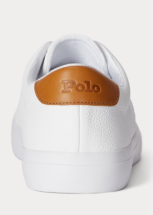 Bílé pánské kožené tenisky Ralph Lauren Longwood Bílé pánské kožené tenisky Ralph Lauren Longwood