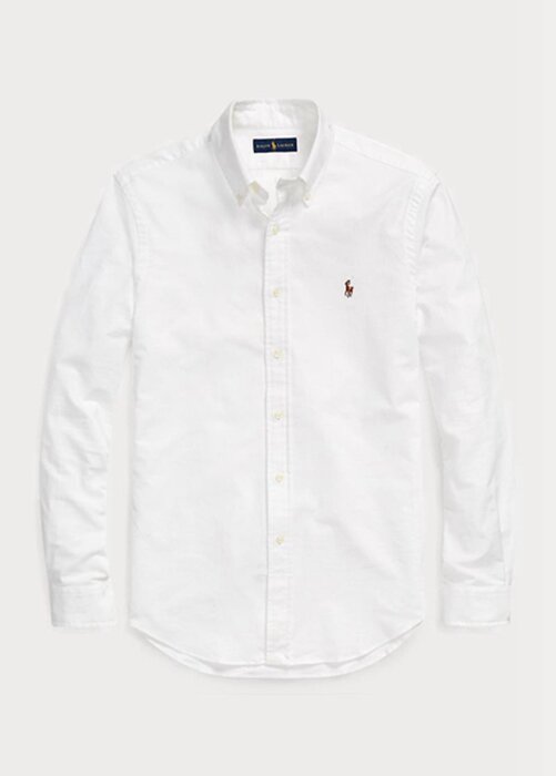Bílé pánské košile Oxford Slim Fit Ralph Lauren Bílé pánské košile Oxford Slim Fit Ralph Lauren