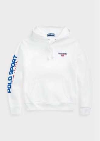 Bílá pánská mikina Ralph Lauren Polo Sport Fleece s kapucí