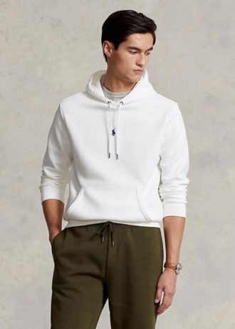Bílá pánská mikina Ralph Lauren s dvojitým úpletem