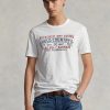 Bílé pánské polo tričko Ralph Lauren Custom Slim Fit Country