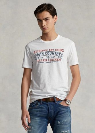 Bílé pánské polo tričko Ralph Lauren Custom Slim Fit Country