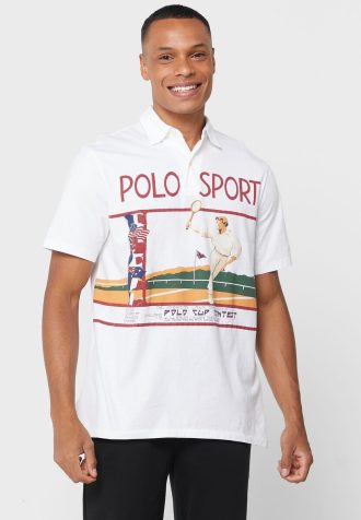 Bílé pánské polokošile Ralph Lauren Graphic