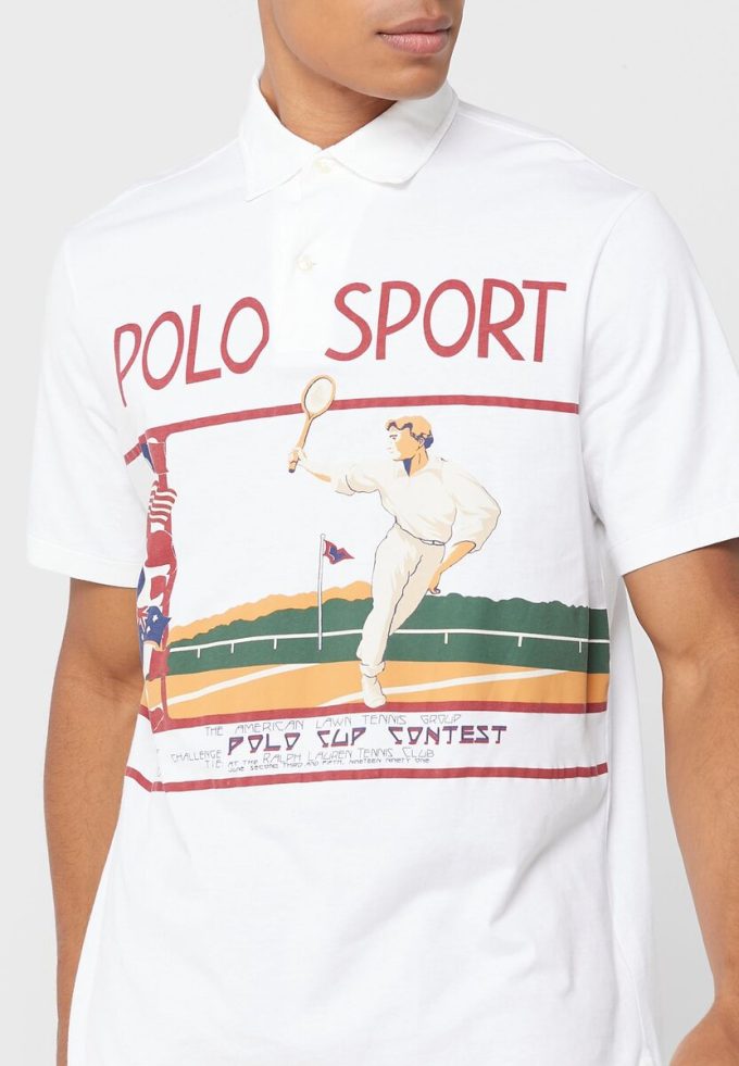 Bílé pánské polokošile Ralph Lauren Graphic
