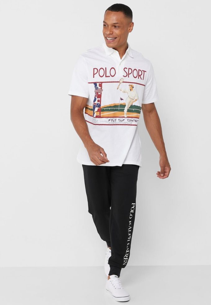 Bílé pánské polokošile Ralph Lauren Graphic
