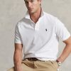 Bílé pánské polokošile Ralph Lauren The Iconic Mesh Polo