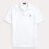 Bílé pánské polokošile Ralph Lauren The Iconic Mesh Polo