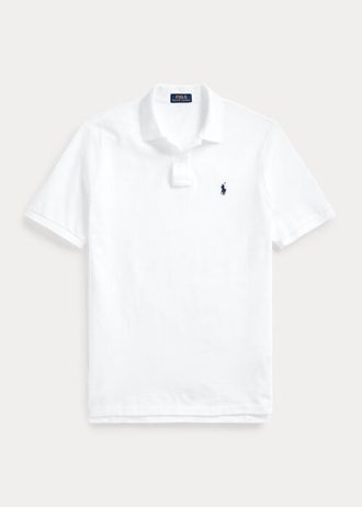Bílé pánské polokošile Ralph Lauren The Iconic Mesh Polo