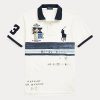 Bílé pánské polokošile Slim Fit Big Pony Mesh Ralph Lauren Custom