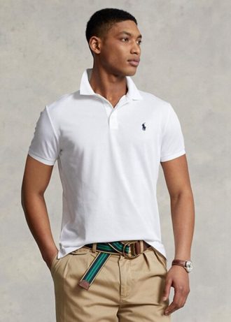 Bílé pánské polokošile Slim Fit Birdseye značky Ralph Lauren Custom