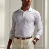 Bílé pánské polokošile Slim Fit Pique Ralph Lauren Custom