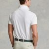 Bílé pánské polokošile z měkké bavlny Ralph Lauren Custom Slim Fit