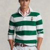 Bílé pánské Slim Fit Rugby Polo košile Ralph Lauren Custom Slim Fit Bear