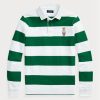 Bílé pánské Slim Fit Rugby Polo košile Ralph Lauren Custom Slim Fit Bear
