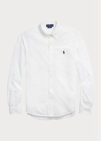 Bílé pánské síťované košile Ralph Lauren z lehké peří