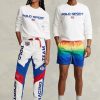 Bílá pánská sportovní fleecová mikina Ralph Lauren Polo