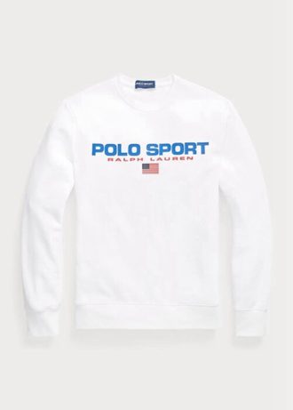Bílá pánská sportovní fleecová mikina Ralph Lauren Polo