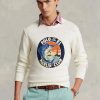 Bílé pánské svetry Ralph Lauren Bavlněný svetr s grafikou