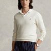 Bílé pánské svetry Ralph Lauren Slim Fit s texturou z bavlny