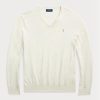 Bílé pánské svetry Ralph Lauren Slim Fit s texturou z bavlny
