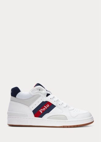 Bílé pánské tenisky Ralph Lauren Court Mid Pro