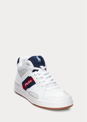 Bílé pánské tenisky Ralph Lauren Court Mid Pro