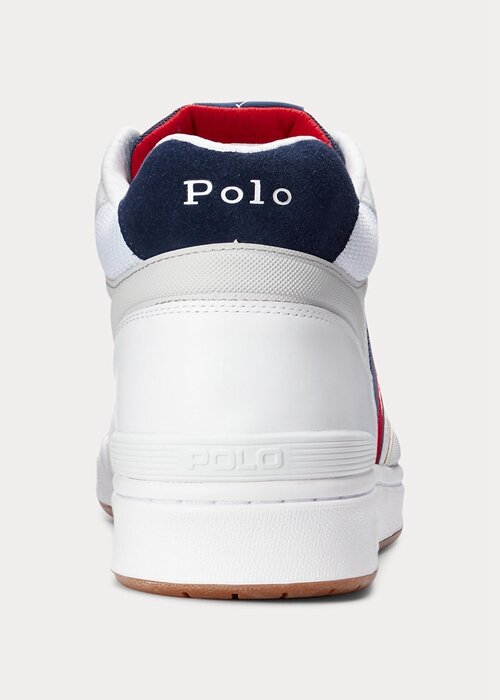 Bílé pánské tenisky Ralph Lauren Court Mid Pro Bílé pánské tenisky Ralph Lauren Court Mid Pro