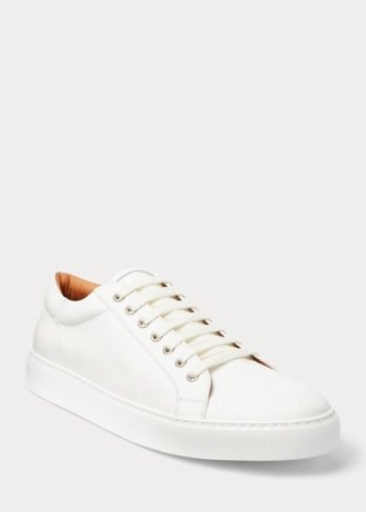 Bílé pánské tenisky Ralph Lauren Severn z telecí kůže