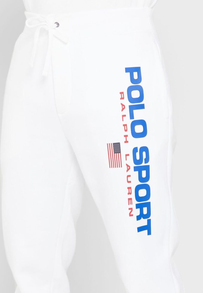 Bílé pánské tepláky Ralph Lauren Logo Bílé pánské tepláky Ralph Lauren Logo