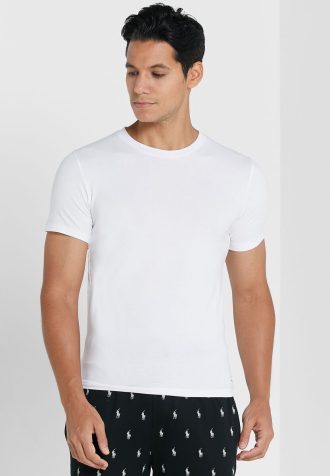 Bílá pánská trička Ralph Lauren 2 Pack Essential Crew Neck