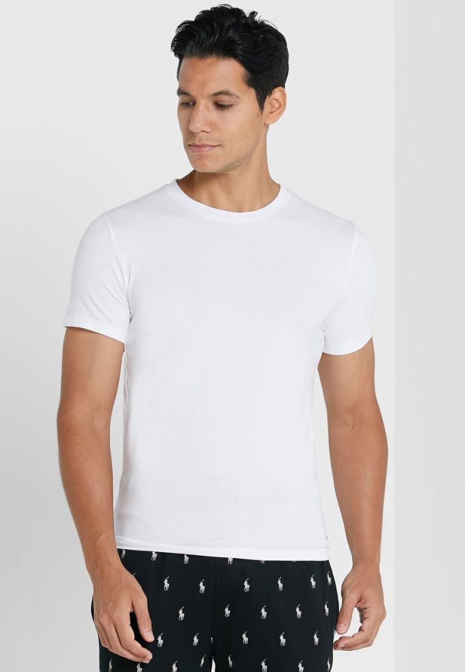 Bílá pánská trička Ralph Lauren 2 Pack Essential Crew Neck