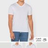 Bílá pánská trička Ralph Lauren 2 Pack Essential Trička s výstřihem do V Bílá pánská trička Ralph Lauren 2 Pack Essential Trička s výstřihem do V