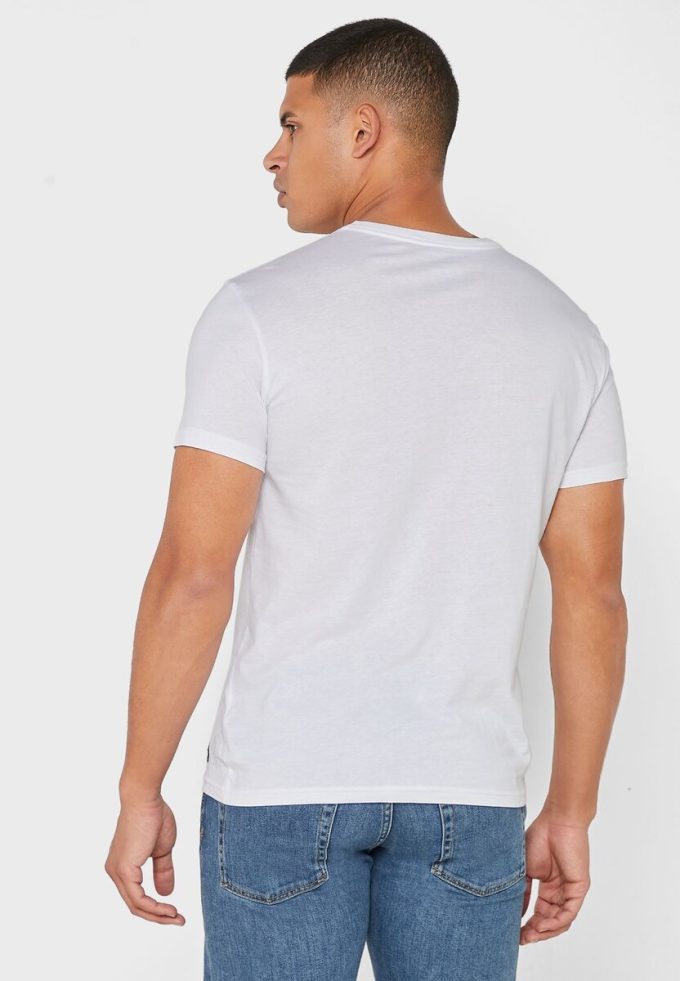 Bílá pánská trička Ralph Lauren 2 Pack Essential Trička s výstřihem do V Bílá pánská trička Ralph Lauren 2 Pack Essential Trička s výstřihem do V