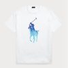 Bílé pánské trička Ralph Lauren Classic Fit Big Pony Jersey