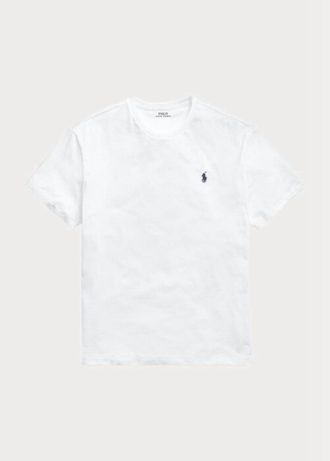 Bílé pánské trička Ralph Lauren Classic Fit Jersey s výstřihem