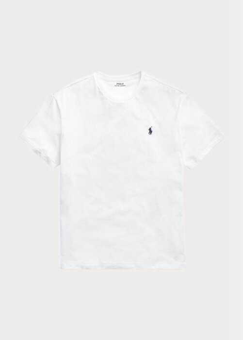 Bílé pánské trička Ralph Lauren Classic Fit Jersey s výstřihem Bílé pánské trička Ralph Lauren Classic Fit Jersey s výstřihem