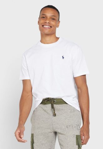 Bílá pánská trička Ralph Lauren Essential Crew Neck