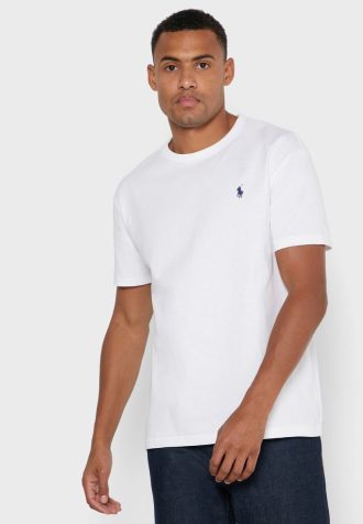 Bílá pánská trička Ralph Lauren Essential Crew Neck