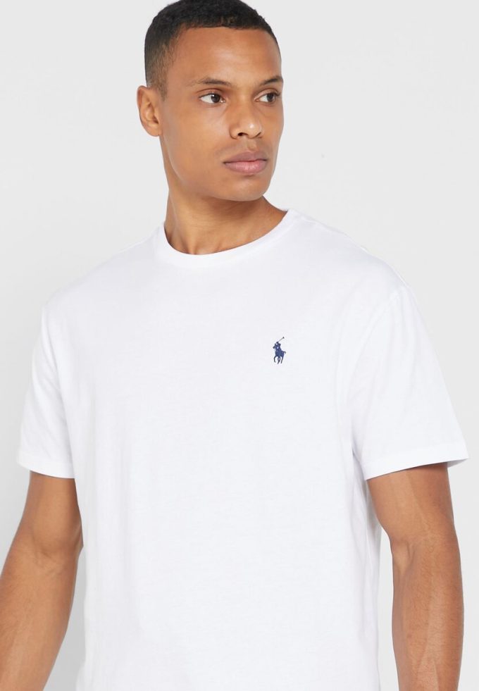 Bílá pánská trička Ralph Lauren Essential Crew Neck Bílá pánská trička Ralph Lauren Essential Crew Neck