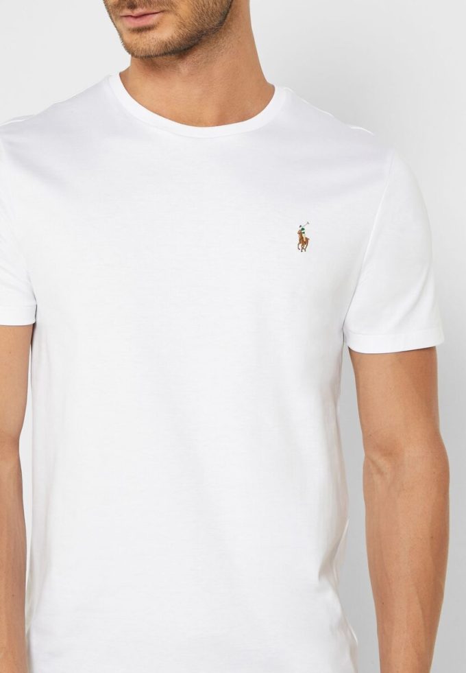 Bílá pánská trička Ralph Lauren Essential Crew Neck
